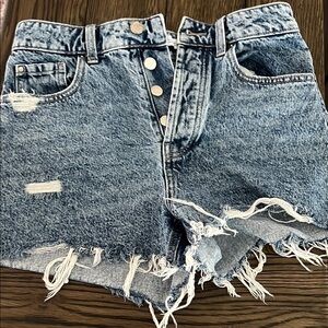 Distressed Denim Shorts